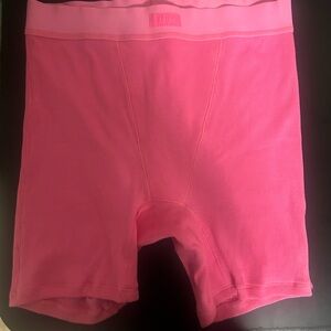 SKIMS COTTON RIB SUGAR PINK BOXERS